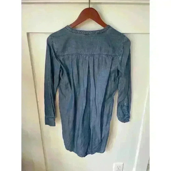 Liverpool V-Neck Button Down Denim Lyocell Tunic, sz XS - Picture 8 of 8